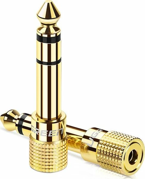 Adapter jack audio Ugreen 20503, 3.5mm femër në 6.3mm mashkull, gold-plated, i artë