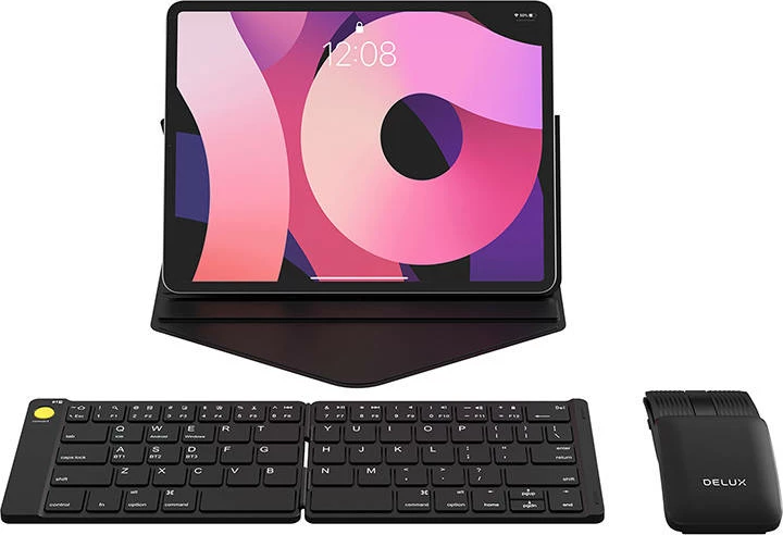 Set tastierë wireless e palosshme Delux KF10 dhe maus MF10PR, e zezë