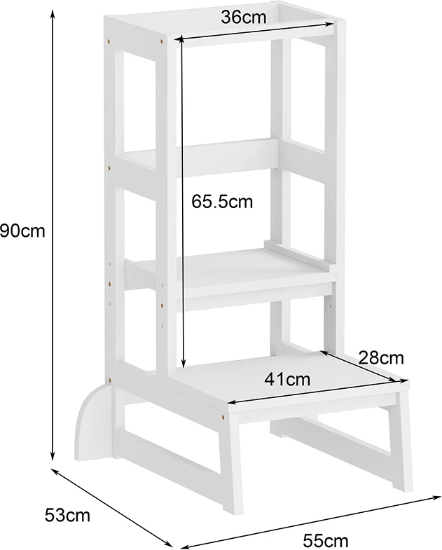 Kullë mësimore për fëmijë Montessori PEPE, dru pishe, e bardhë, FH9291.03, 45.7x51x90cm