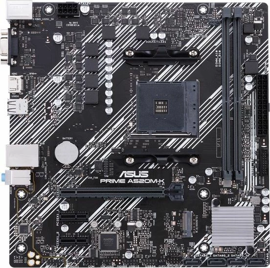 Pllakë amë Asus PRIME A520M-K, 2x RAM DDR4 deri 64GB, M.2, 4x SATA 3