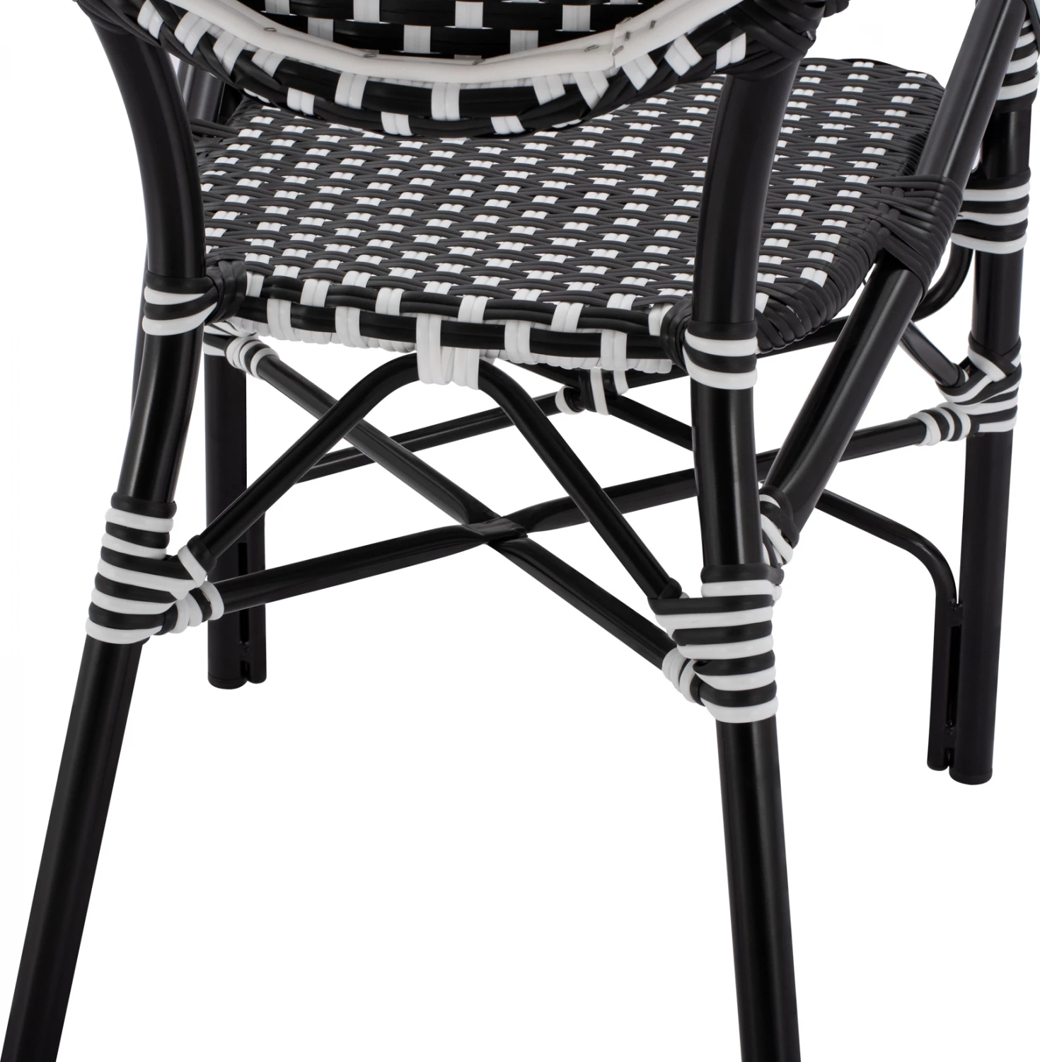 Karrige alumini me pamje bambuje, me thurje të zezë dhe të bardhë, FH5793.02, 56x63x96 cm