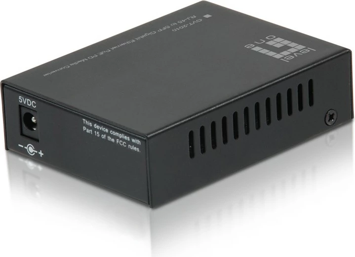 Konvertues media LevelOne GVT-2010, RJ45 në SFP, Gigabit, PoE PD, i zi