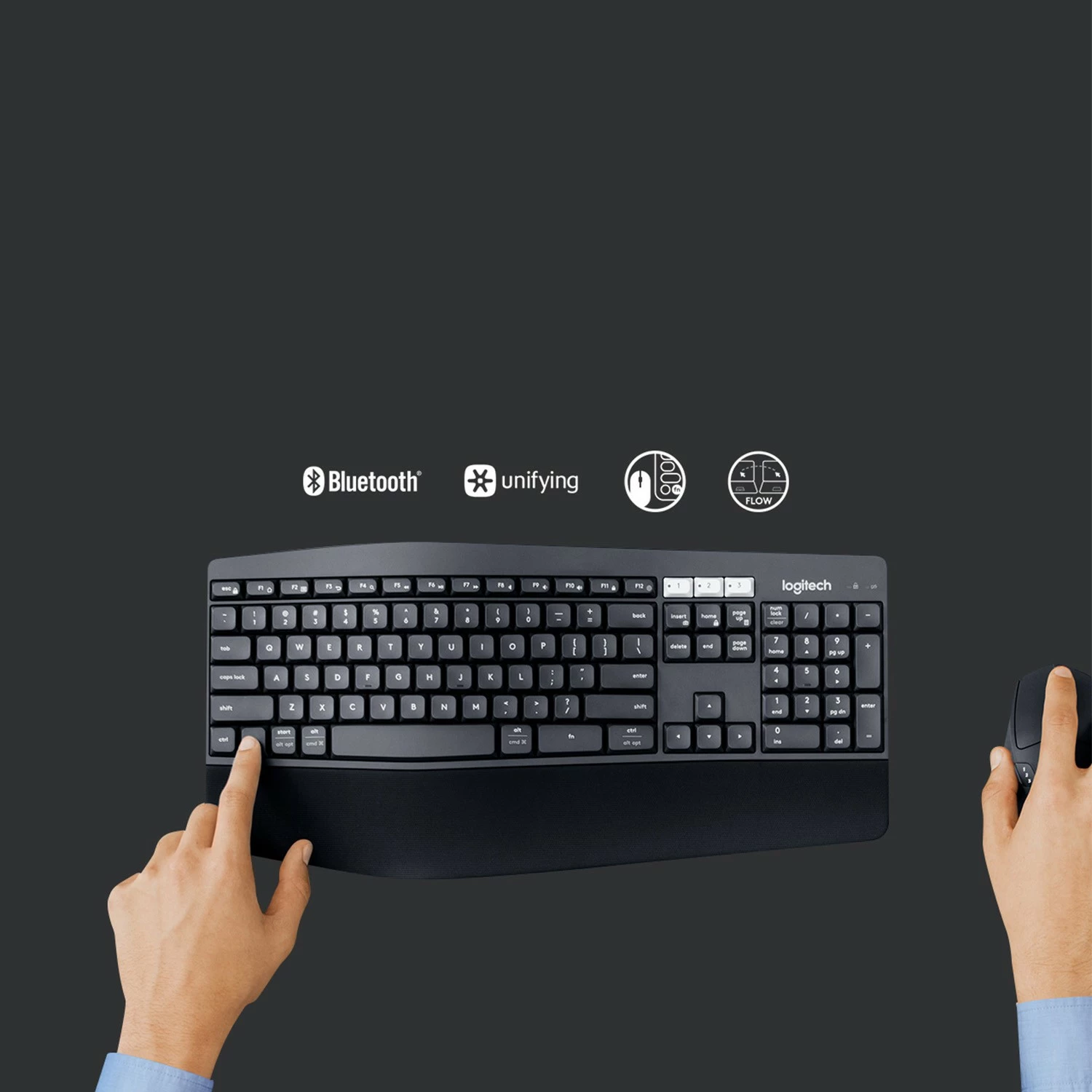 Tastierë dhe maus Logitech MK850 RF Wireless + Bluetooth, QWERTZ, e zezë