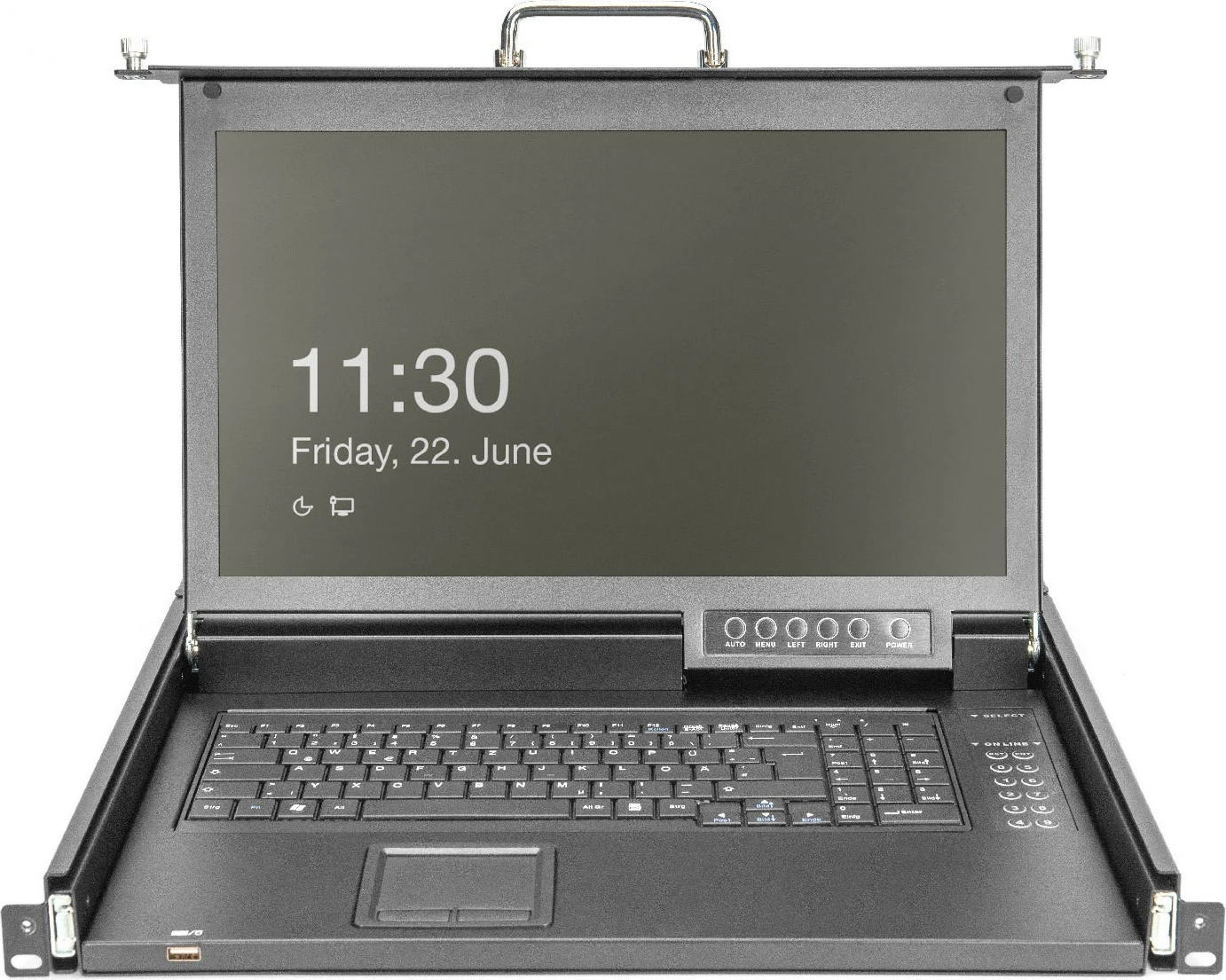 Konsolë modulare Digitus 17" HD LCD, 1-port VGA KVM, e zezë