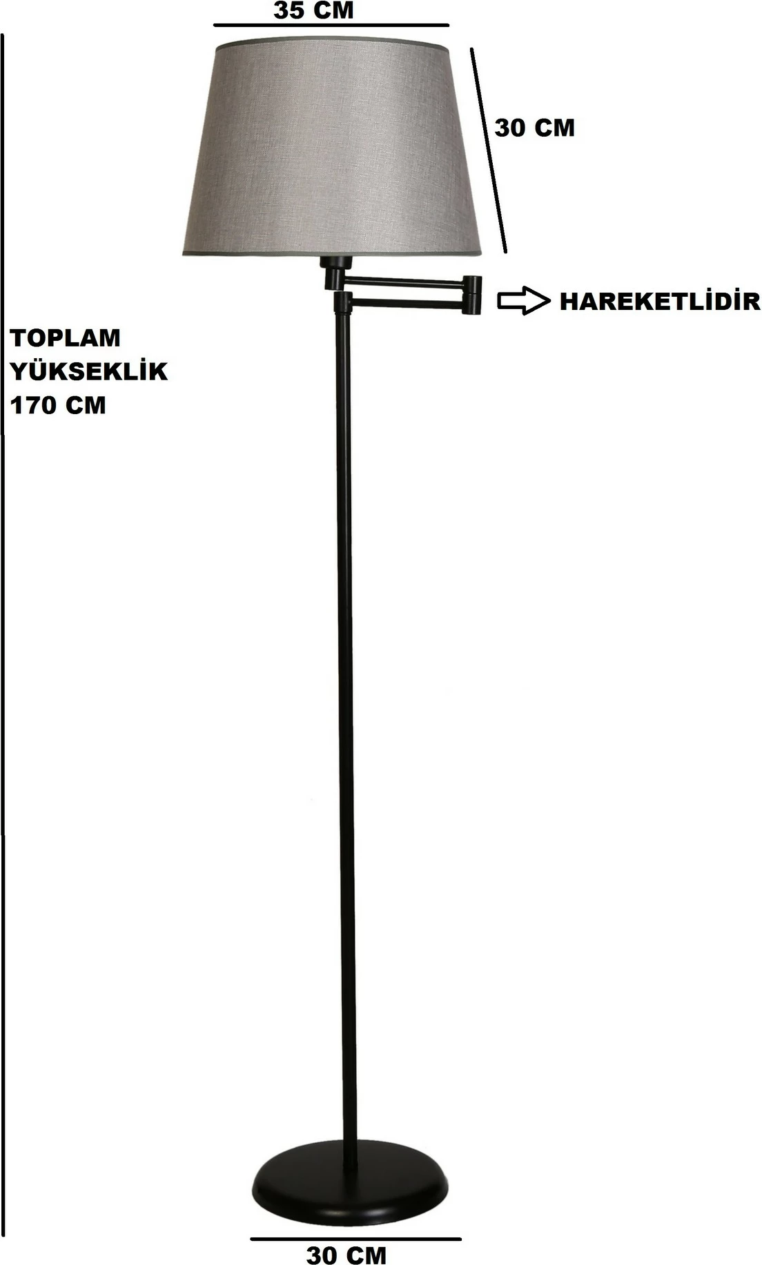 Llambë dyshemeje Opviq, 8245-1, e zezë dhe gri