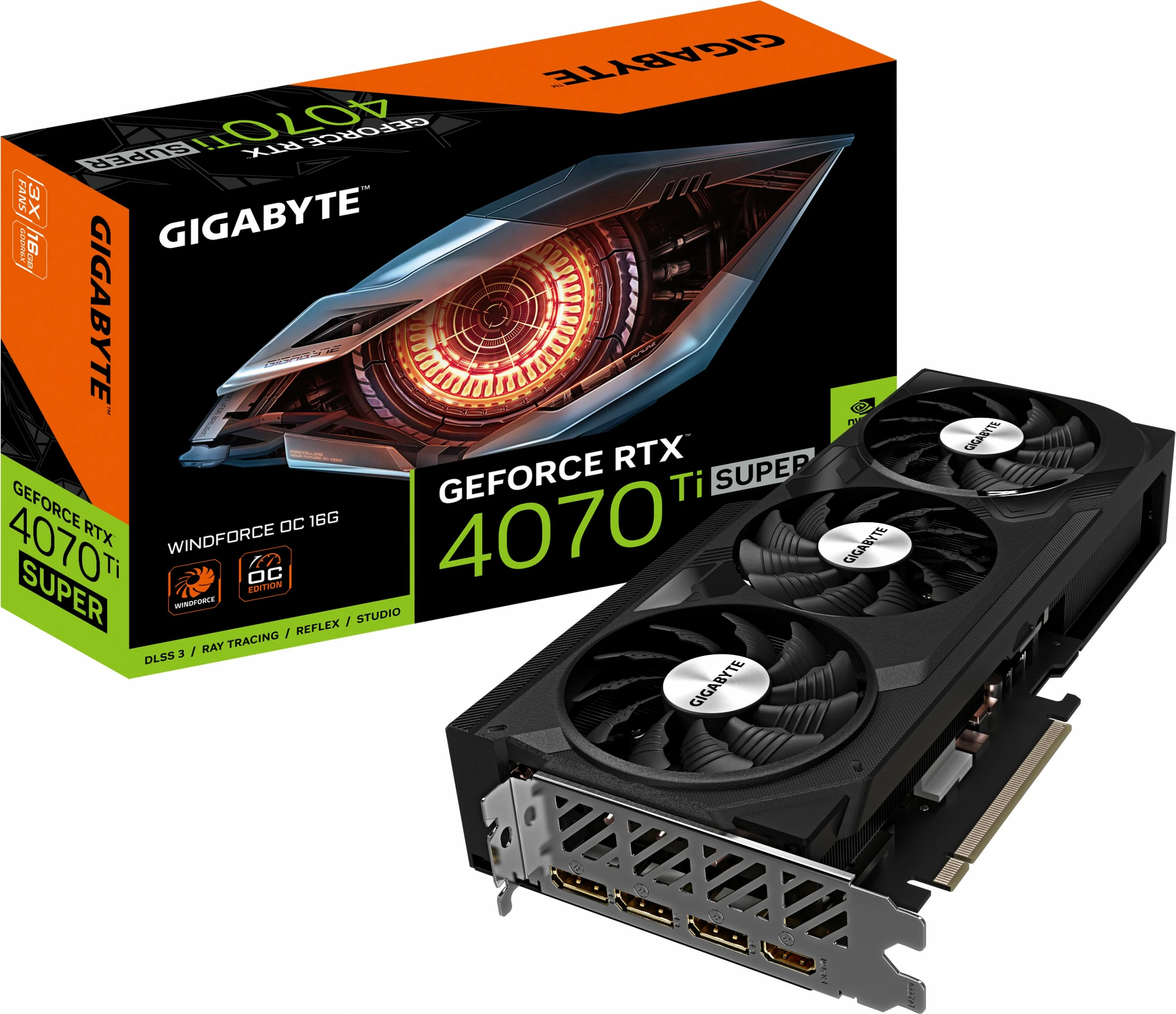Kartelë grafike Gigabyte GeForce RTX 4070 Ti SUPER WINDFORCE OC 16G, PCI Express 4.0, 16 GB, e zezë