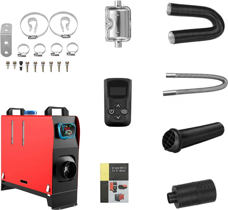 Ngrohës parkimi BlitzWolf BW-AH-V2B-BT, 5kW, 12V, me Bluetooth, i kuq