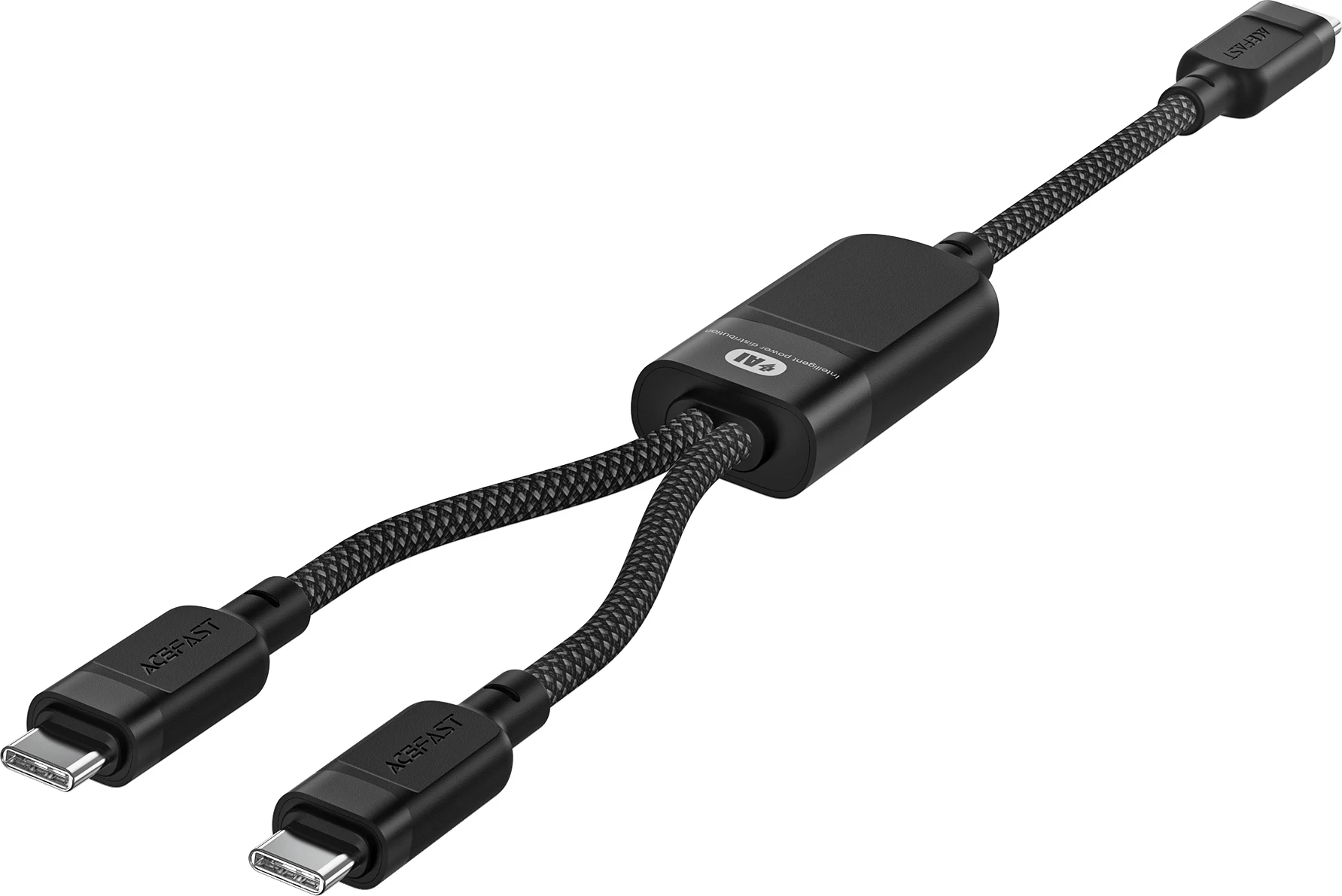 Kabllo Acefast C5-11 USB-C në USB-C 2në1, 1.2m, 100W, E zezë