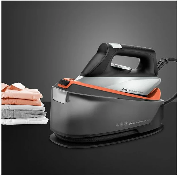 Hekur me stacion avulli UFESA Absolute Steam Luxe 2400 W, 8 bar, 1.2 L, gri/zi
