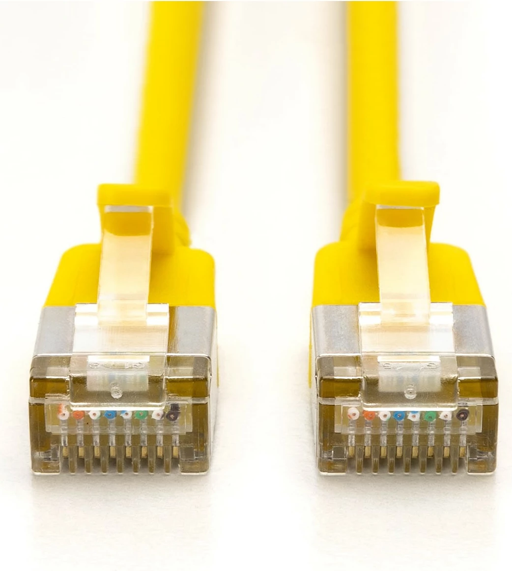 Kabëll rrjeti Digitus Cat6a F/FTP Slim 0.3m, RJ-45, 10 Gbit/s, verdhë