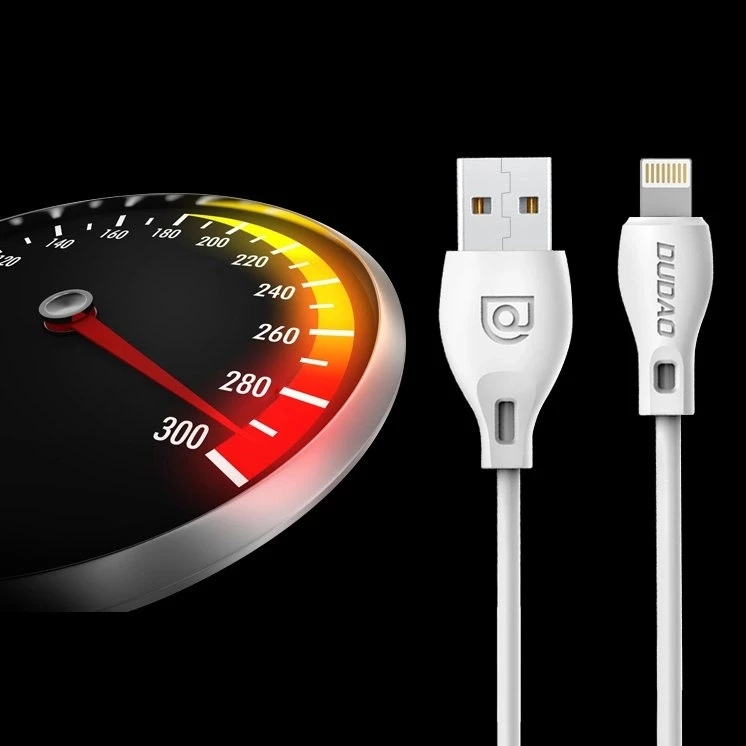 Kabllo USB në Lightning, Dudao L4L, 1 m, 2.4A, USB 2.0, e bardhë