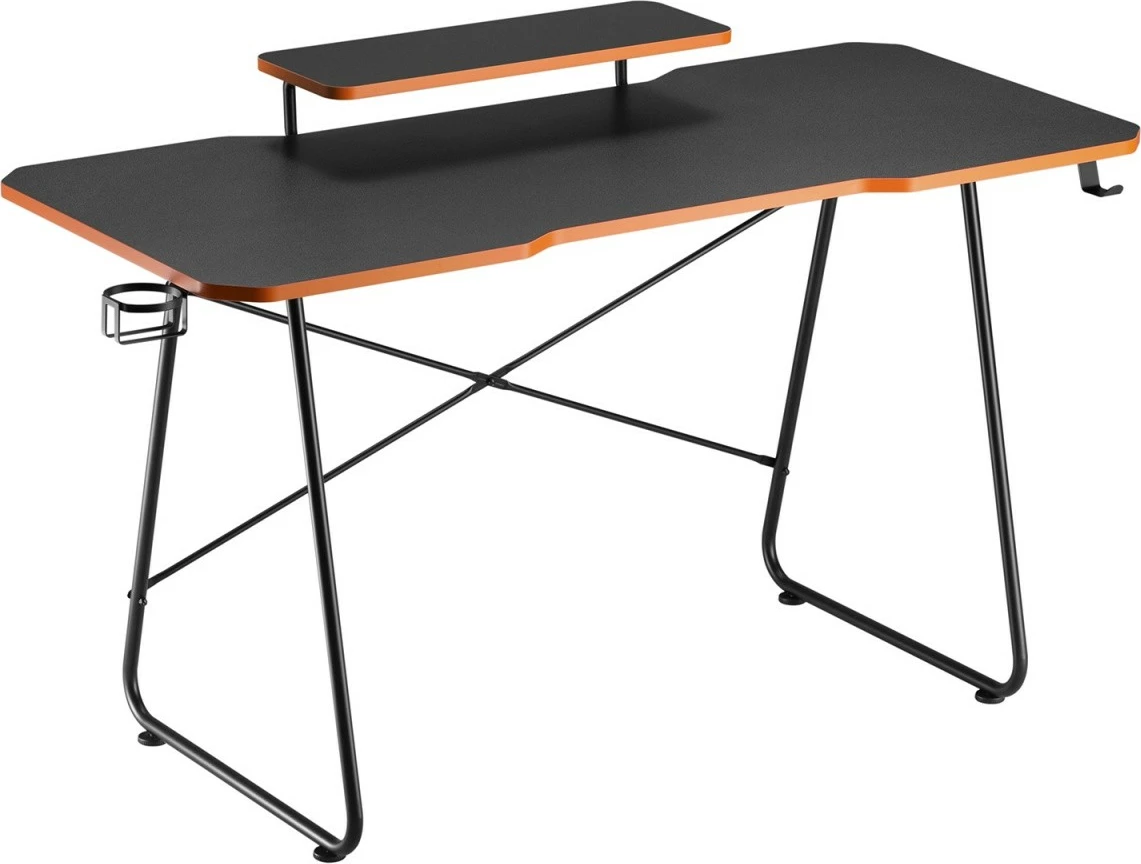 Tavolinë gaming Maclean RS170 me raft monitori, e zezë