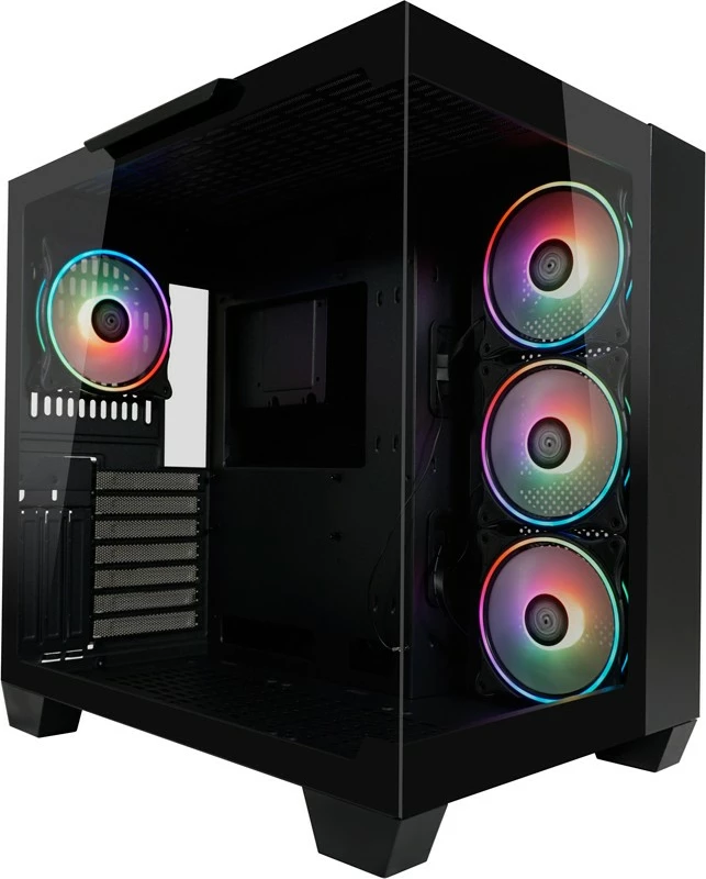 Kasë LC-Power 809B Dark Storm_X, Midi Tower, ATX, RGB, e zezë