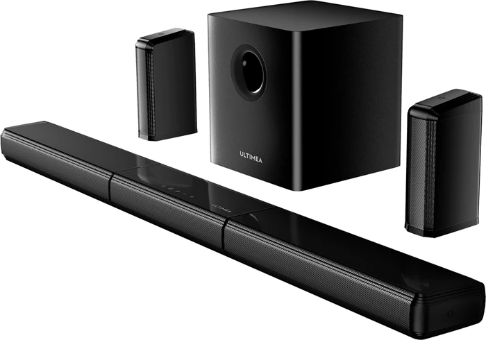 Soundbar Ultimea Apollo S70 Ultra U3800 7.1 Bluetooth 5.3 HDMI eARC me subwoofer dhe 2 surround, e zezë