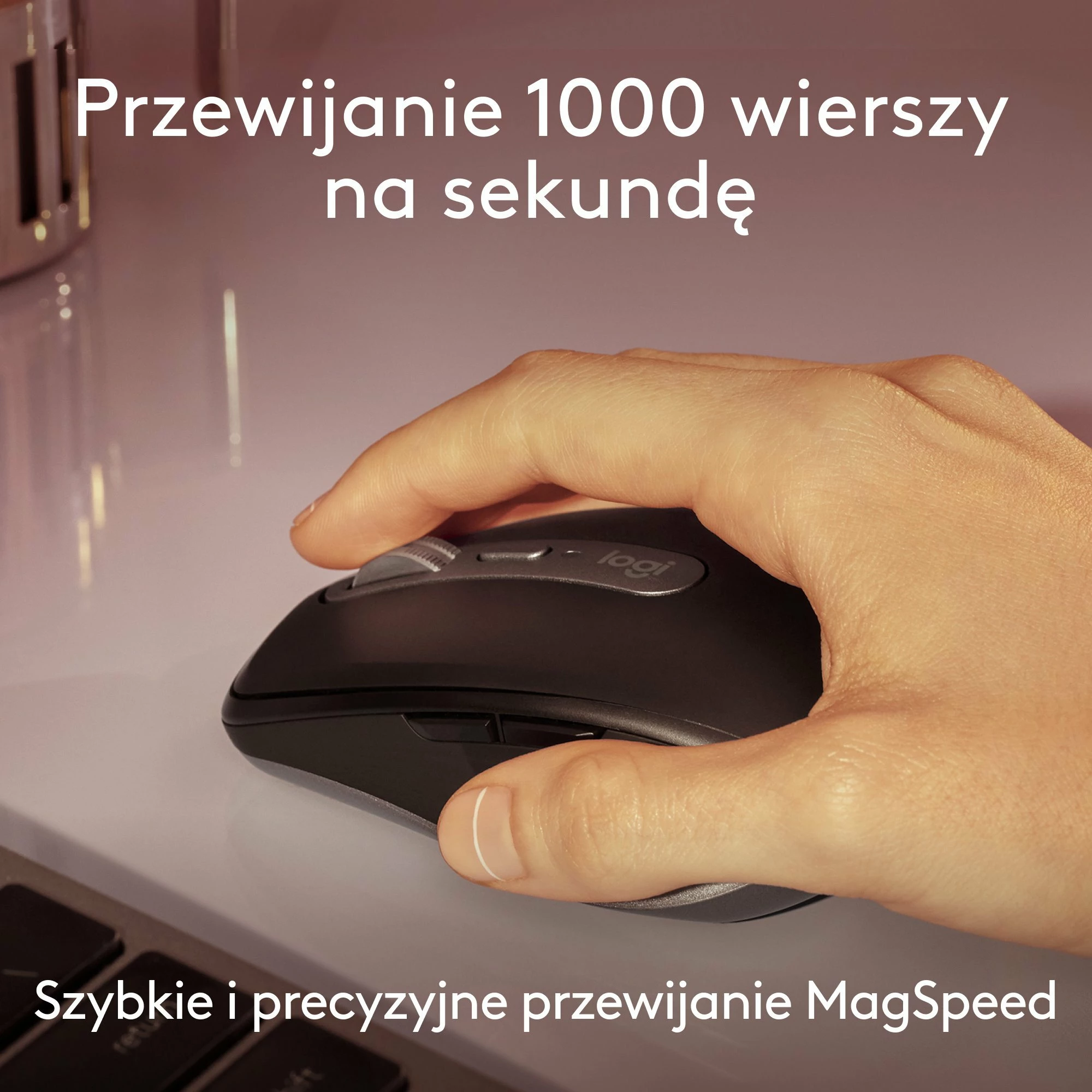 Maus Logitech MX Anywhere 3S për Mac 910-006947, wireless Bluetooth, 8000 DPI, USB-C, 6 butona, Space Gray