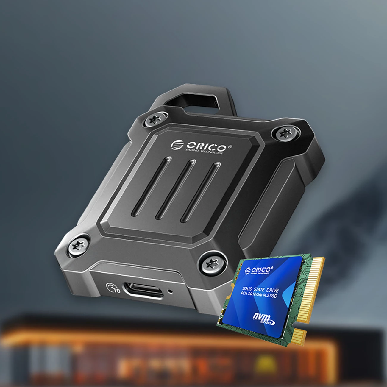 Kasë Orico XAM2 për SSD M.2 2230, USB-C 3.2, e përforcuar, e zezë