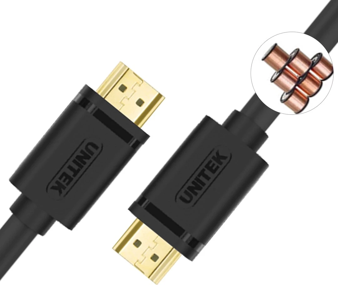 Kabllo Unitek HDMI, Y-C138M, HDMI Type-A, 2 m, e zezë