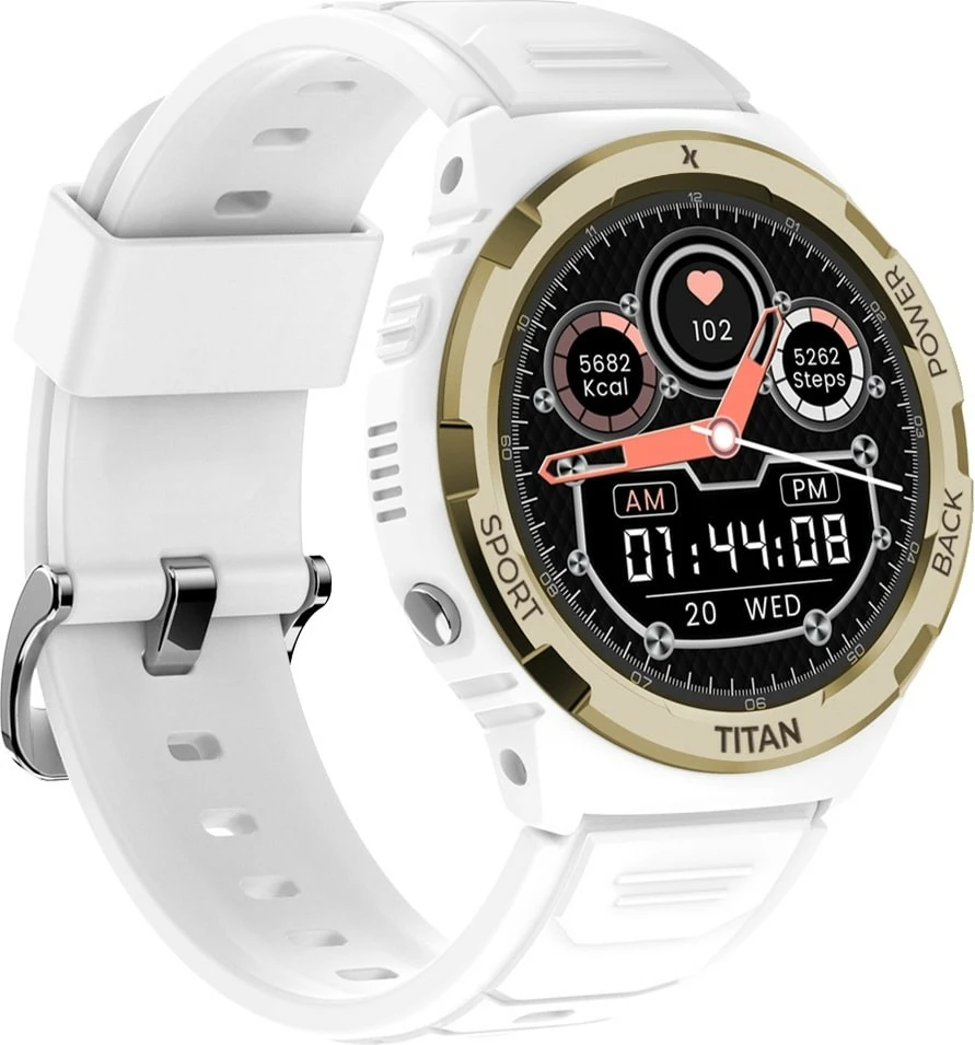 Smartwatch Maxcom FW100 Titan Valkiria, 1.3" AMOLED, Bluetooth, Bardhë