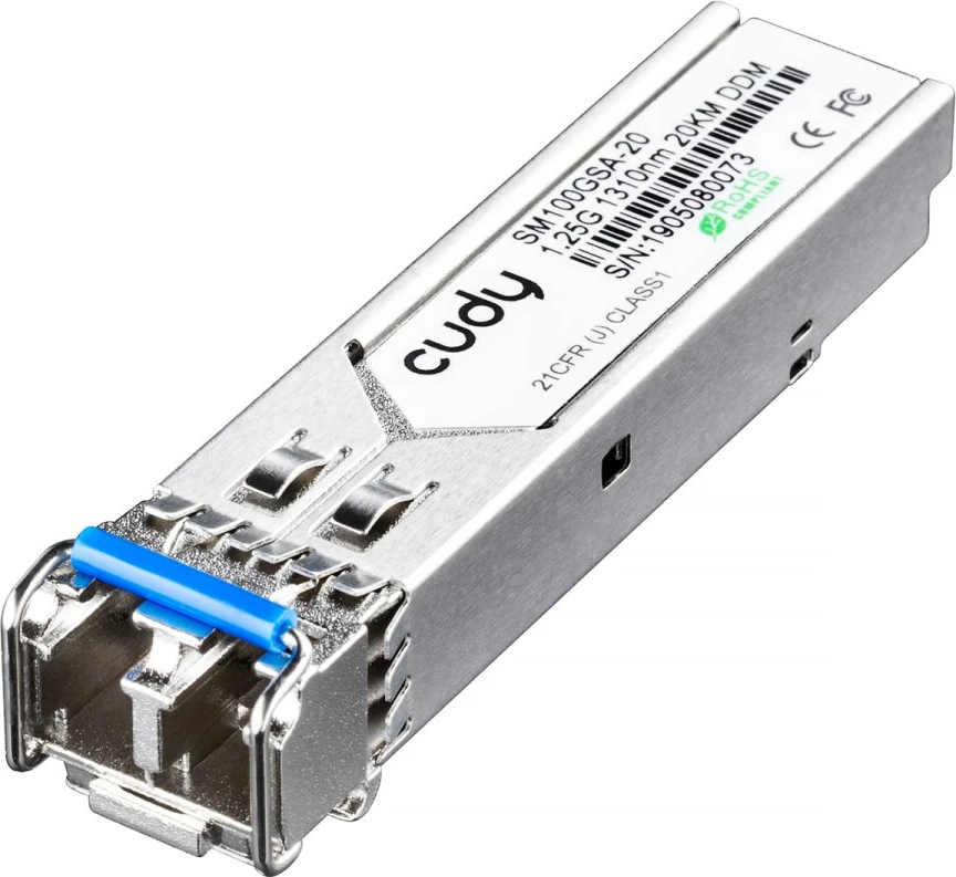 Modul transceiver optik Cudy SM100GSA-20, SFP, 1250 Mbit/s, 1310 nm, çelik inox