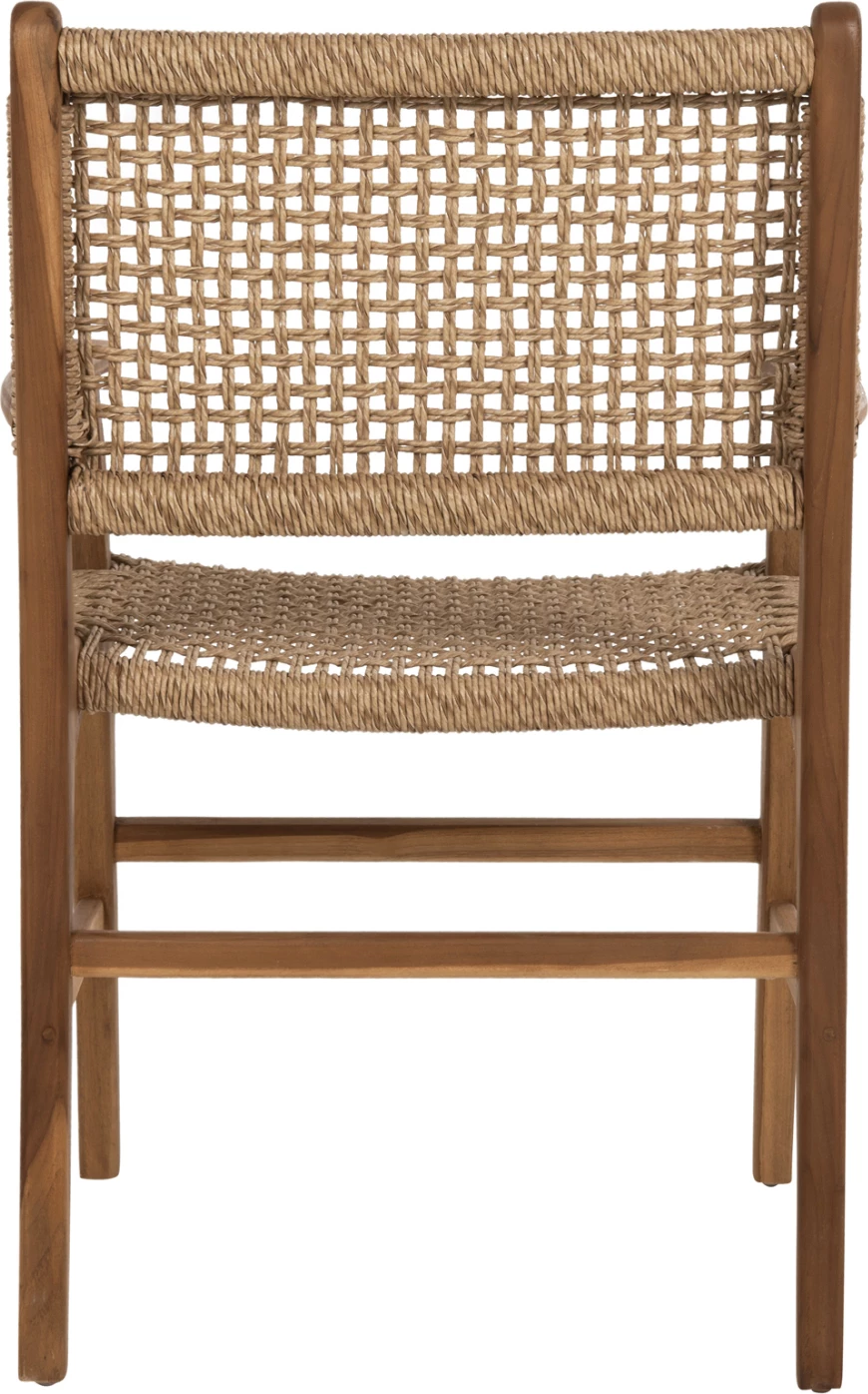 Karrige NESHA, dru TEAK, ngjyrë natyrale, VIRO litar, 57x57x86H cm