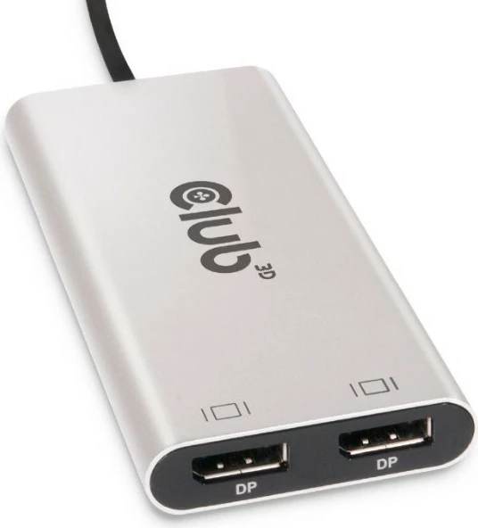 Adapter Thunderbolt 3 Club3D 2x DisplayPort 1.2 4K, argjendtë