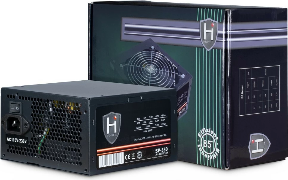 Furnizues energjie Inter-Tech HIPOWER SP-550, 550W, ATX 2.4, 85%, i zi
