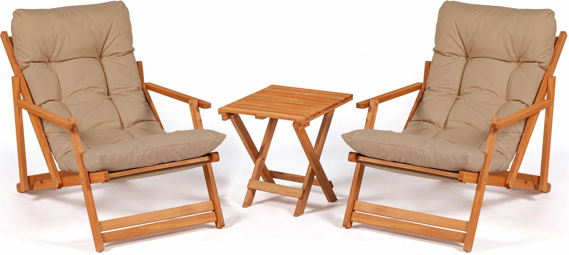 Set tavolinë me karrige për oborr, 3 pjesë, ngjyrë kafe/natyrale, My007