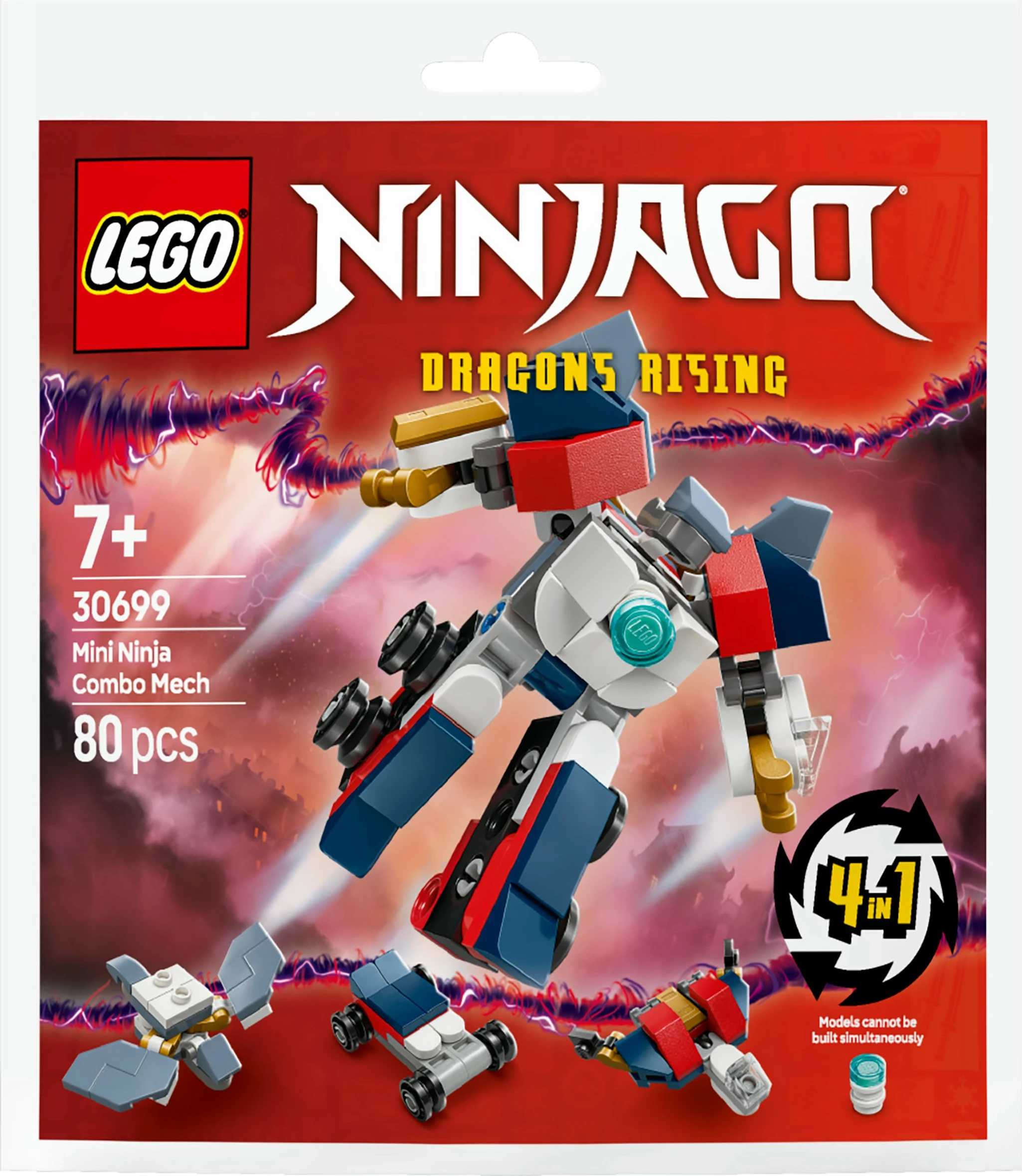 Set ndërtimi LEGO Ninjago 30699 Mini-Kombi-Mech, 80 pjesë, shumëngjyrësh