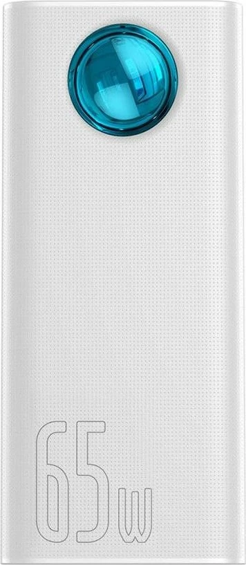Powerbank Baseus Amblight 30000mAh 65W me display, 4x USB-A + 1x USB-C, e bardhë