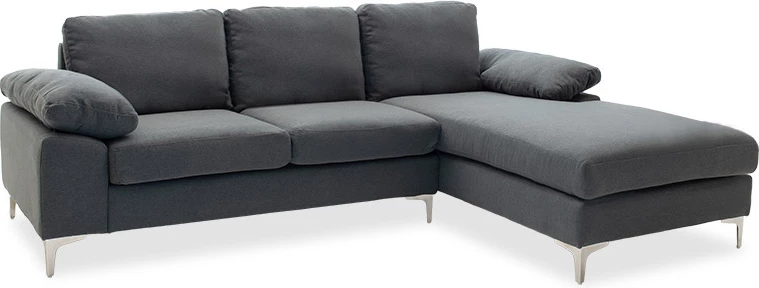 Kënd divani Cohen, kënd i majtë, pëlhurë ngjyrë gri e errët, 240x159x83cm