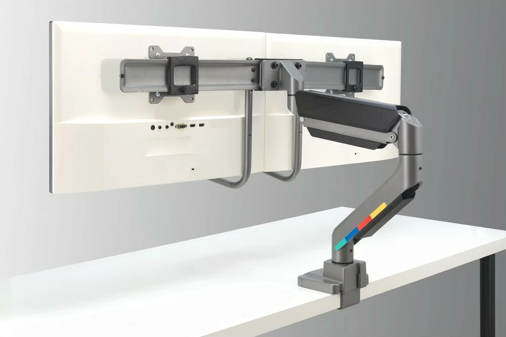 Krah monitori Kensington SmartFit për 2 monitorë deri 32", rregullim me gaz, gri