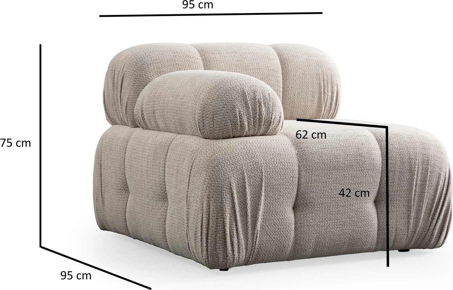 Divan dy-vendësh Atelier del Sofa, Petite 2, krem