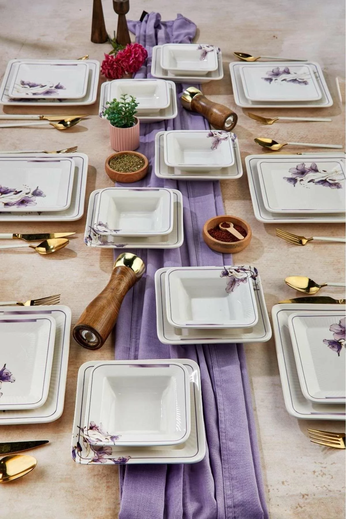 Set enësh për drekë (24 copë), Hermia Concept, LotusLux24