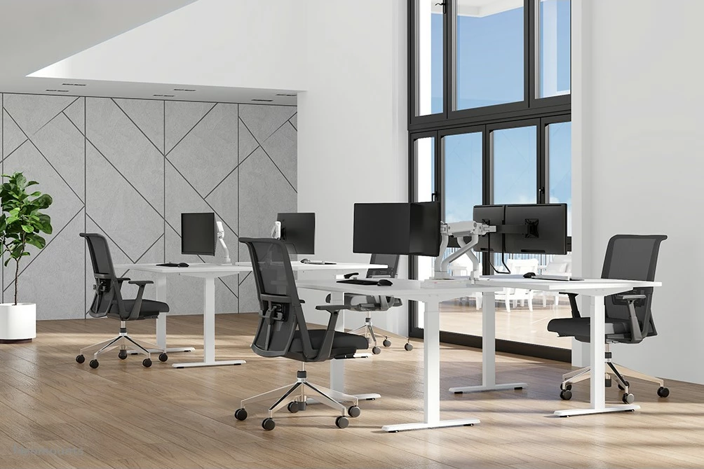 Krah monitori Neomounts DS75S-950WH2, për 2 ekrane, gas spring, Topfix, bardhë