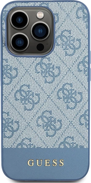 Mbështjellës Guess 4G Stripe për iPhone 15 Pro, Blu