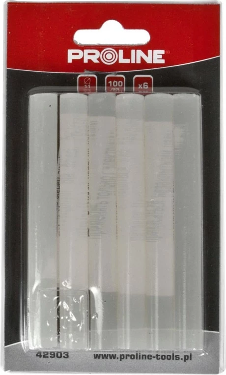 Shkopinj ngjitësi të nxehtë PROLINE 42904, 8 mm, 100 mm, 12 copë, transparent