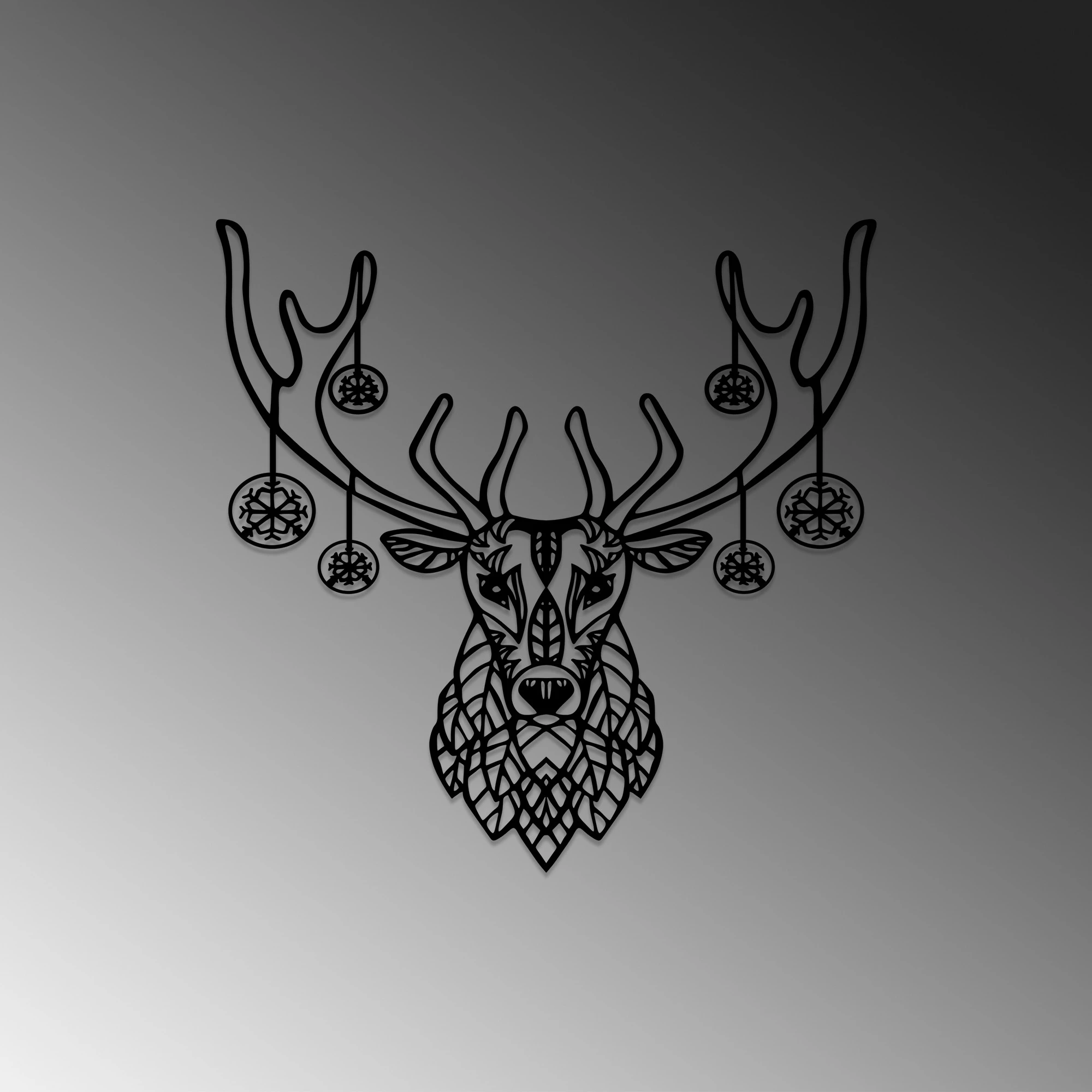 Aksesor dekorativ metalik për mur, dreri i Krishtlindjeve, Wallity