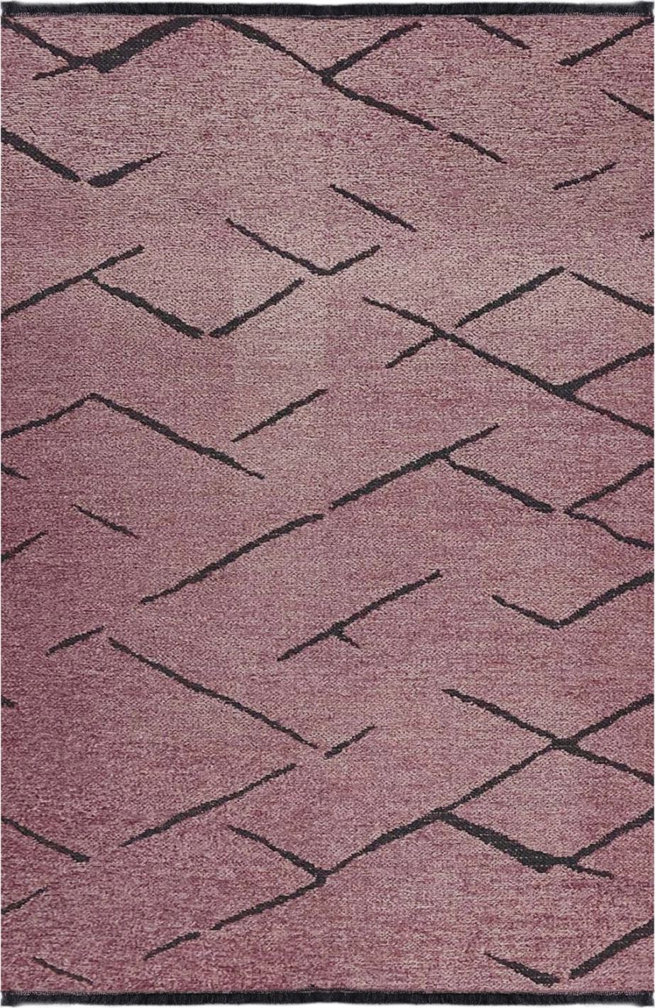 Tapet modern, ngjyrë rozë e zbehtë me vija të zeza, FH7674.06, 160x230 cm