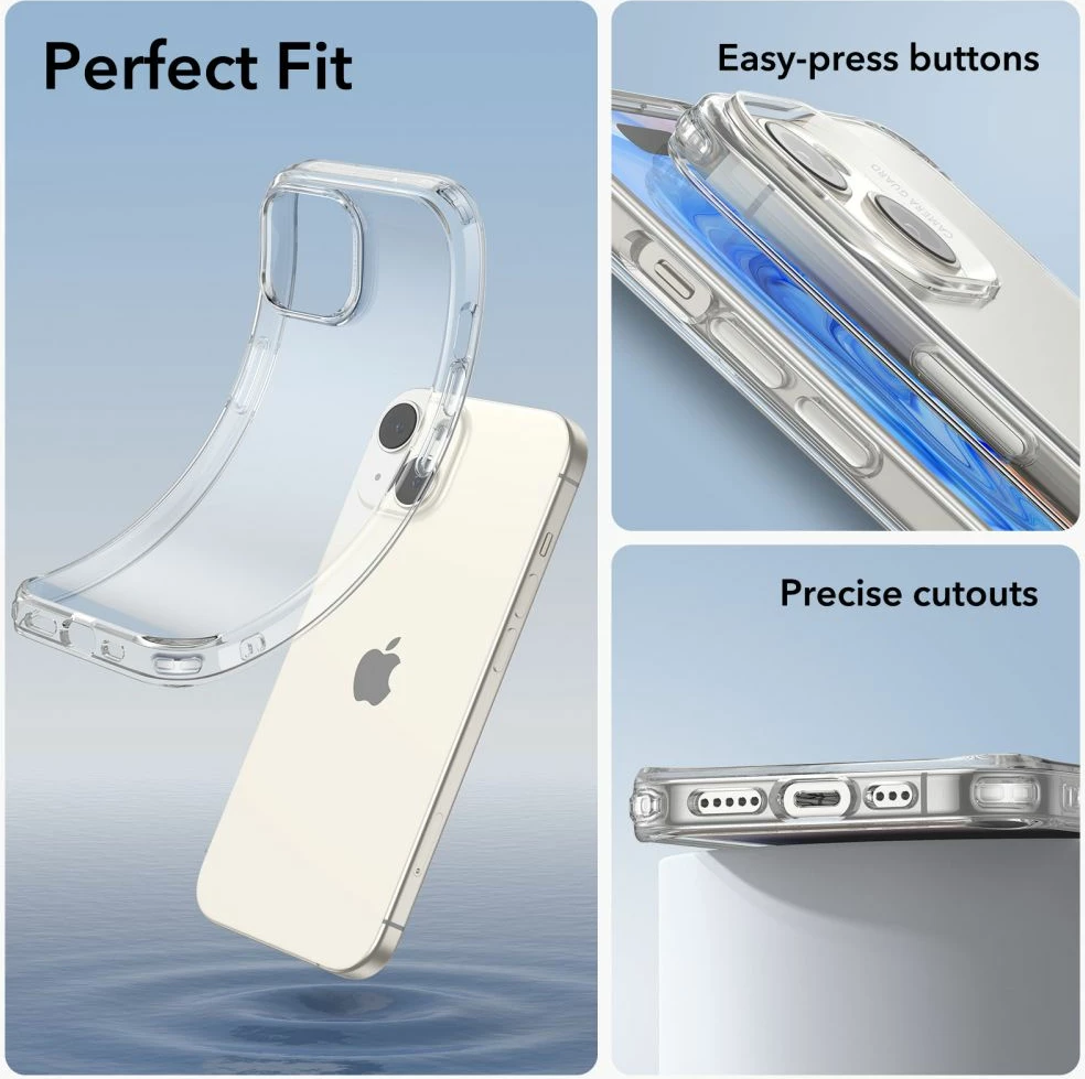 Mbështjellës ESR Project Zero për iPhone 15, Transparent