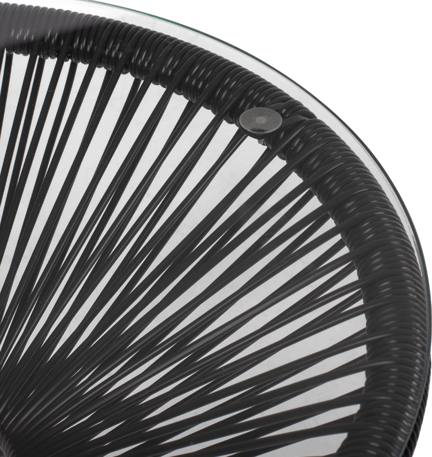 Tavolinë anësore profesionale Allegra, metal i zi dhe ratan i zi, FH5874.01, D47x45Hcm