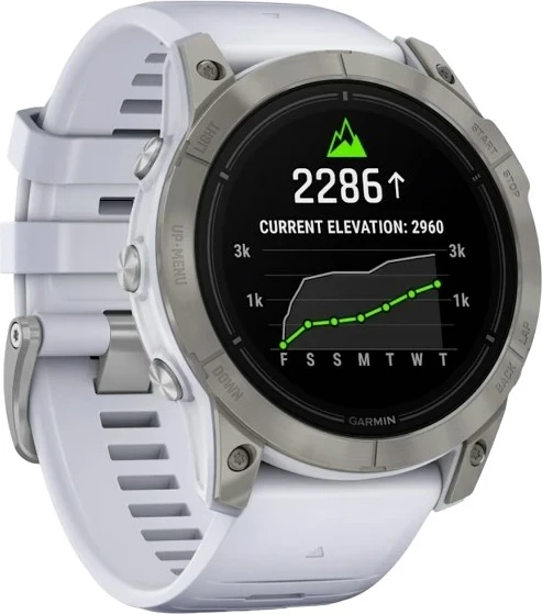 Smartwatch Garmin epix Pro (Gen 2), 51 mm, 32 GB, Titanium, Bardhë