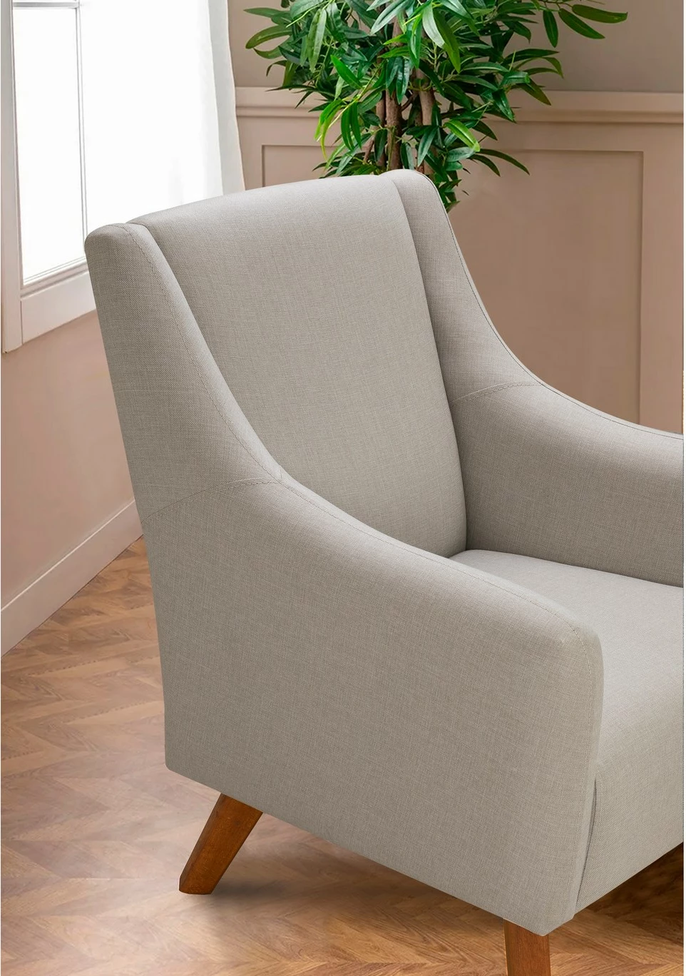 Set divan-krevat Hera, karrige krahu, ngjyrë krem