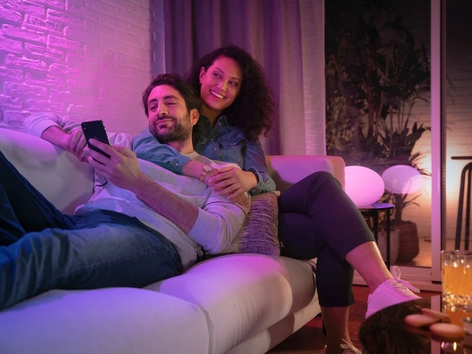 Dritë LED Philips Hue GU10, Smart, Ndryshim ngjyrash, E bardhë