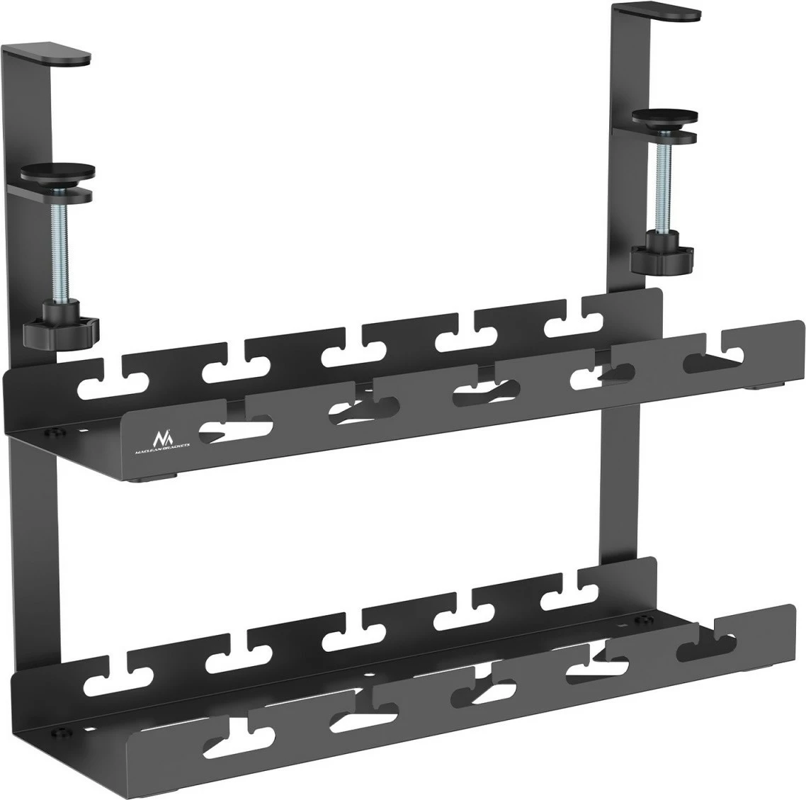 Organizues kabllosh nën tavolinë Maclean MC-104B, 40 cm, dy nivele, i zi