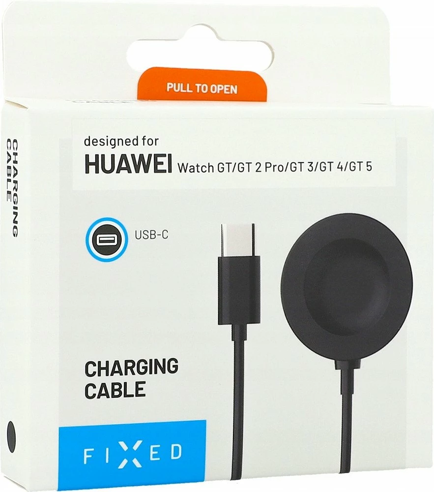 Karikues USB-C Fixed FIXDW-864-C për Huawei Watch, 3W, kabllo 1m, i zi