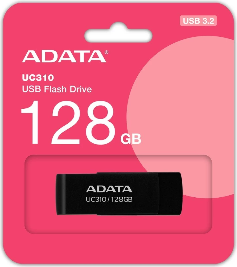 Pendrive Adata UC310, 128GB, USB 3.2, e zezë