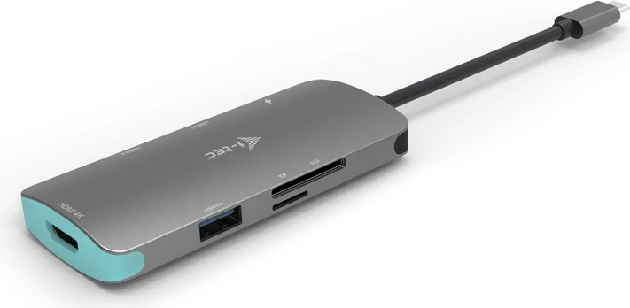 Dok stacion I-Tec Metal USB-C Nano Dock 4K HDMI, 100W, Silver/Turquoise