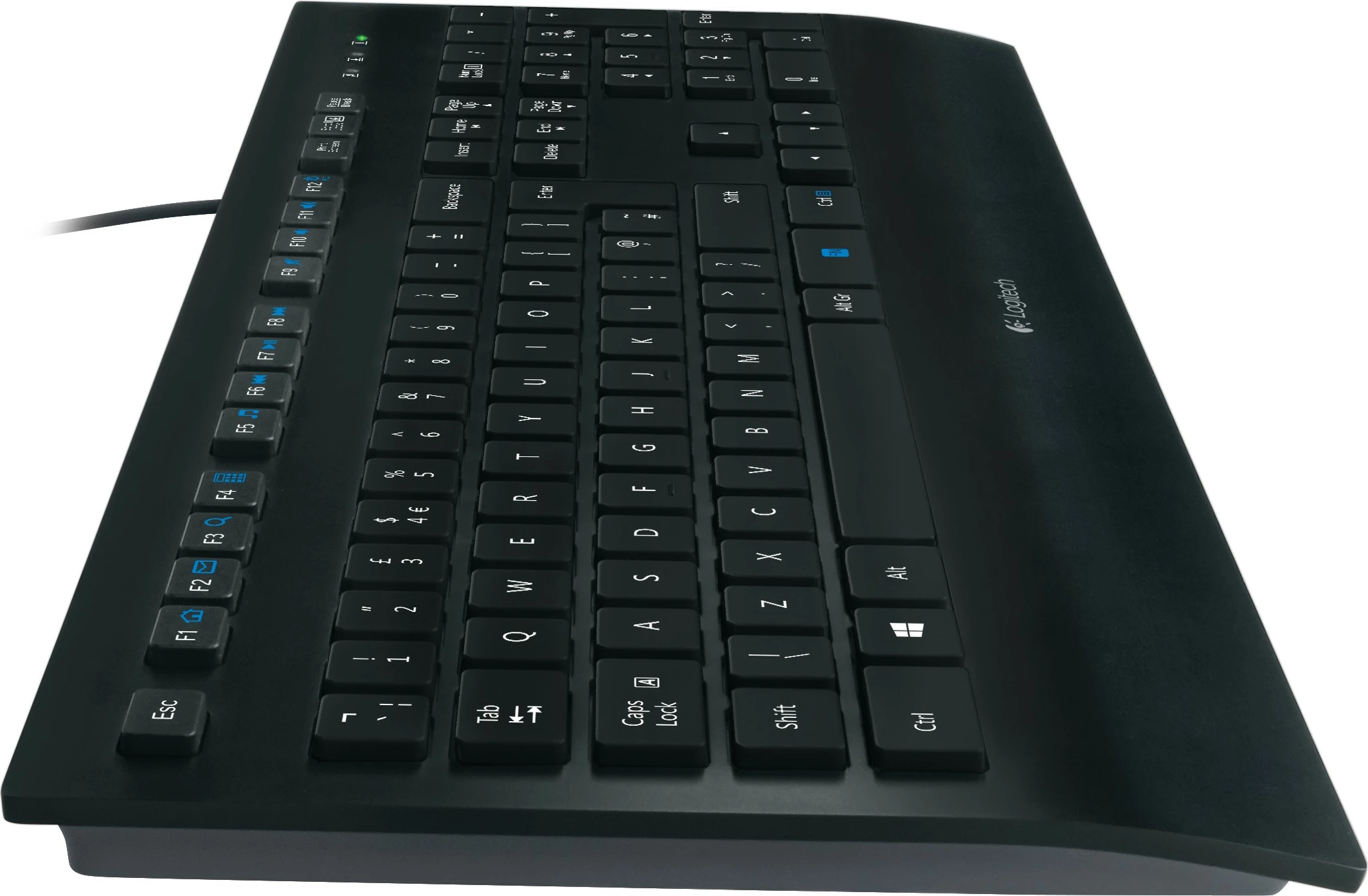 Tastierë Logitech K280e për Biznes, Full-size (100%), Wired, USB, QWERTY, E zezë