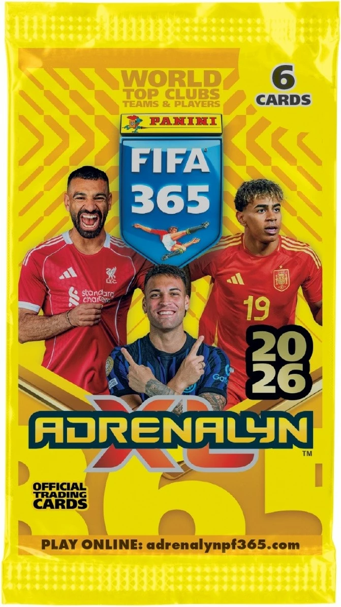 Set kartash koleksionuese Panini FIFA 365 Adrenalyn XL 2026, 50 pako, për futboll