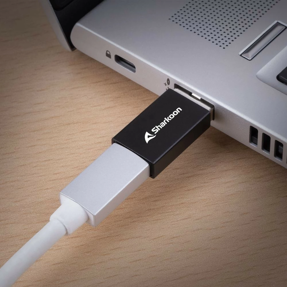 Adapter USB Sharkoon OfficePal, USB-A në USB-C / USB-C në USB-A, 2 copë, e zezë